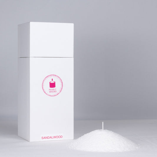 White Pearls, Sandalwood Scented with 30 Wicks